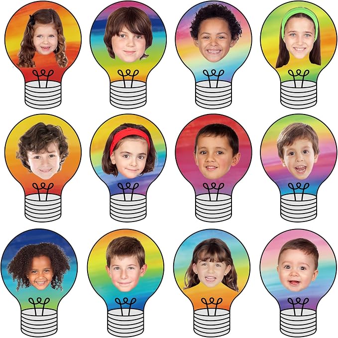 60PCS VBS 2026 Light Bulb Theme Cutouts Gradient Watercolor Light Bulb Bulletin
