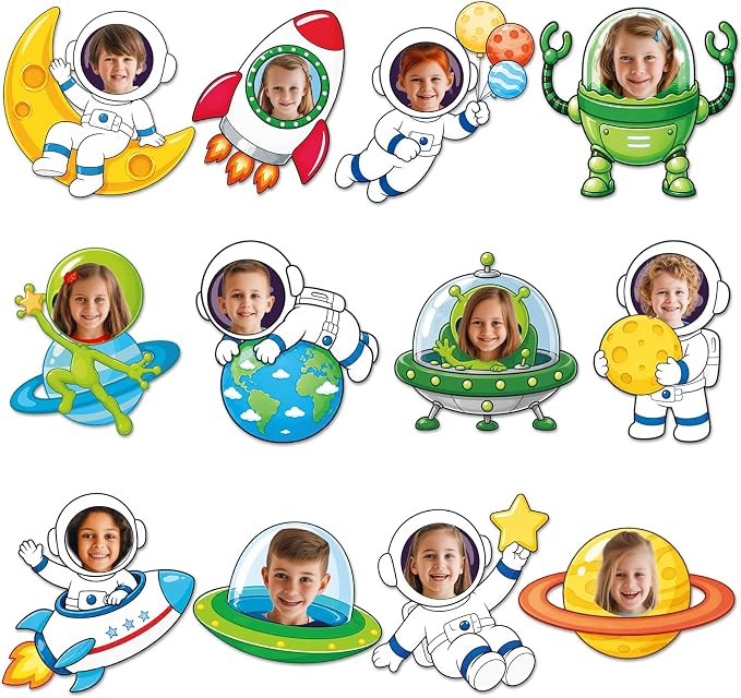 120pcs Outer Space Theme Cutouts Back to School Bulletin Board Decorations