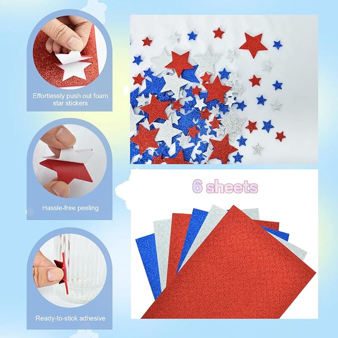 BEISHIDA 1020 PCS Glitter Foam Stickers