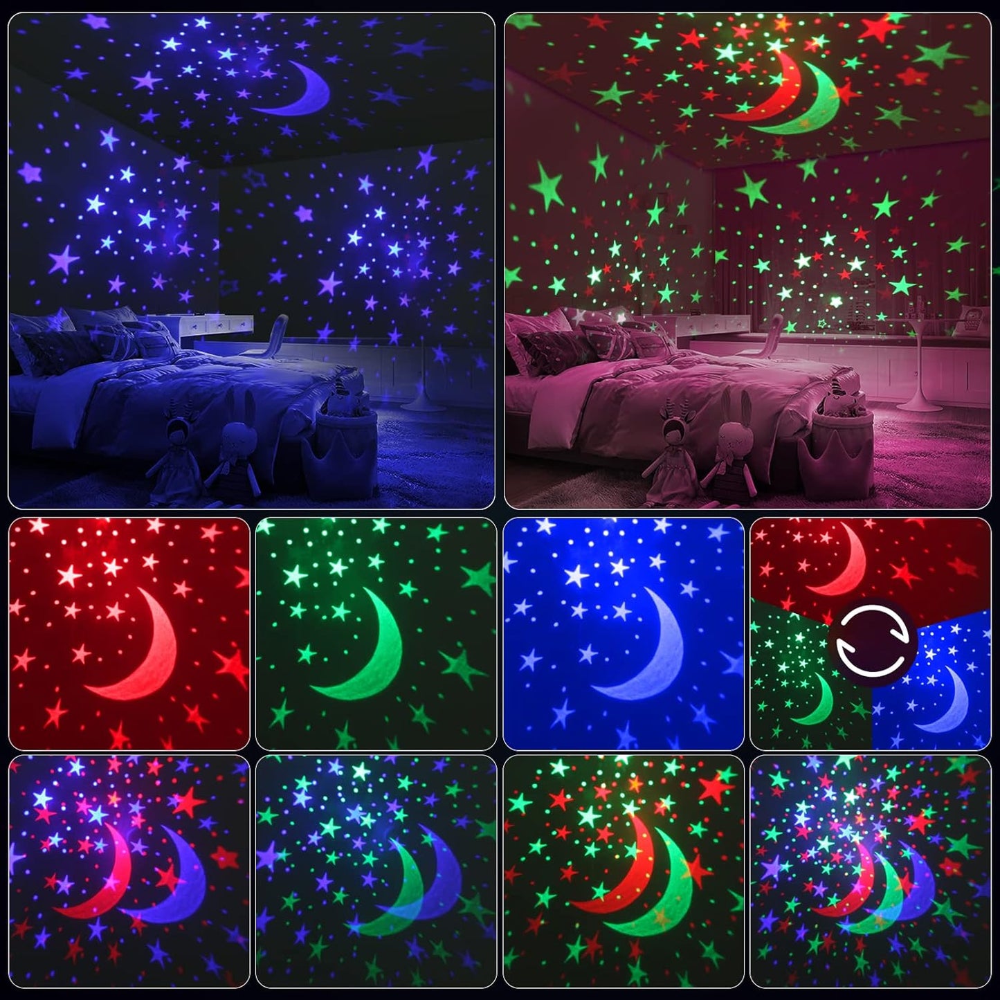 YACHANCE Baby Night Light Star Projector Night Light projector for Kids Room with Sound Machine White Noise Machine for Sleeping Soother Nursery Lamp 9 Natural Sounds 20 Lullabies Remote Control Timer