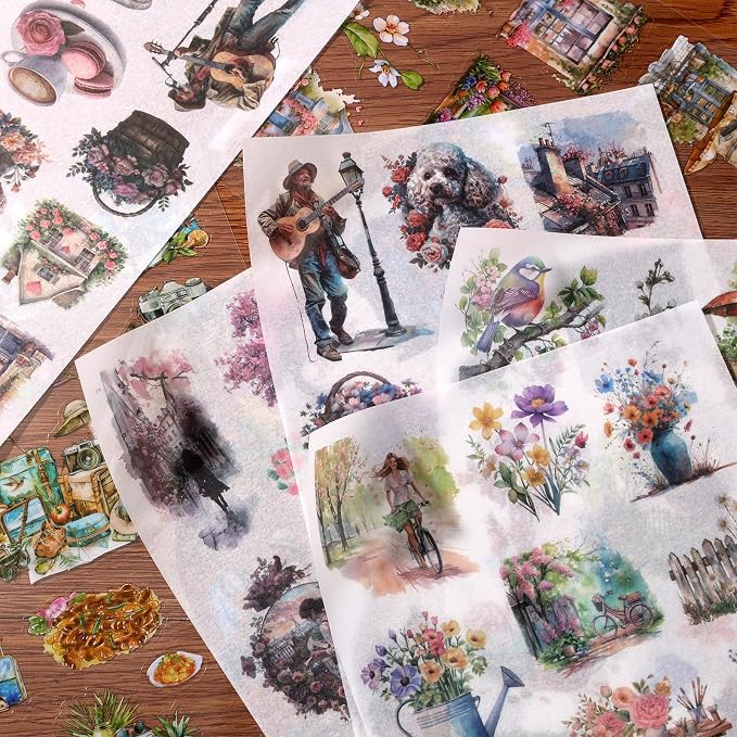 Scrapbook Stickers 20 Sheets 240 Pre-Cut Washi Stickers