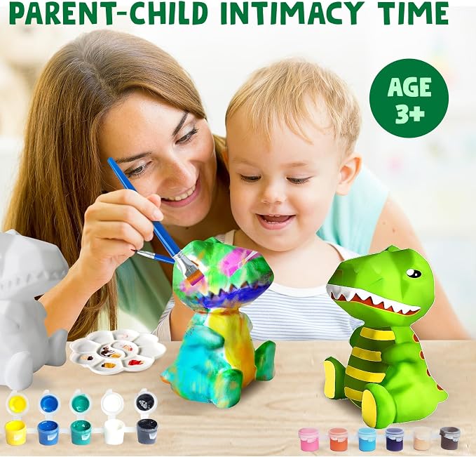 Goody King Paint Your Own Dinosaur Lamp Kit, DIY Night Light, Arts & Crafts