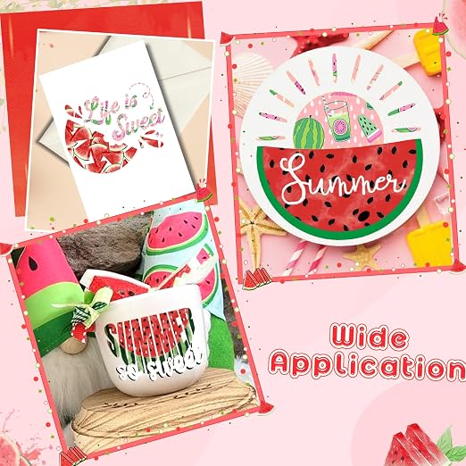 Tintnut Watermelon Permanent Vinyl 10 Pcs 12x10in Permanent Adhesive Vinyl |