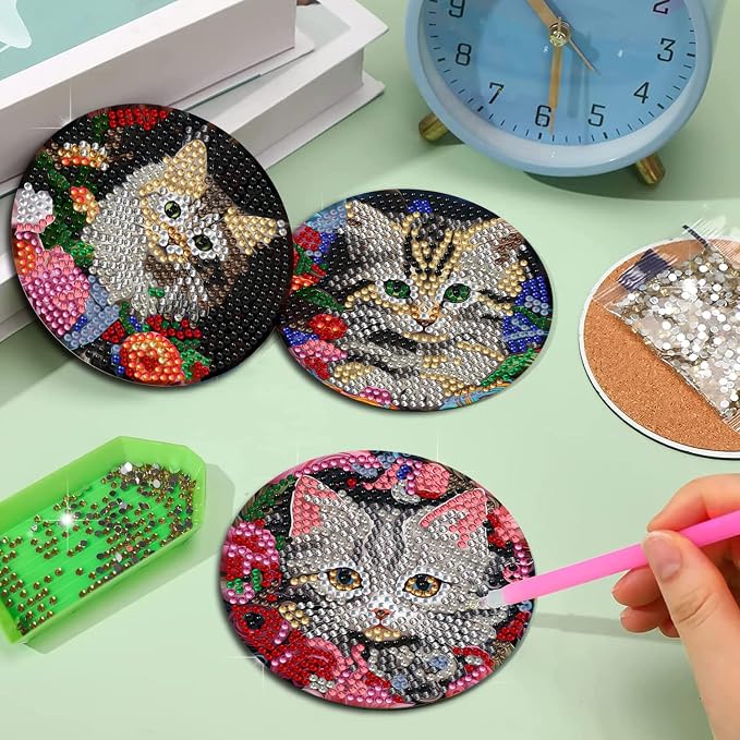 EWJRNSF 6 PCS Diamond Art Coasters Kit