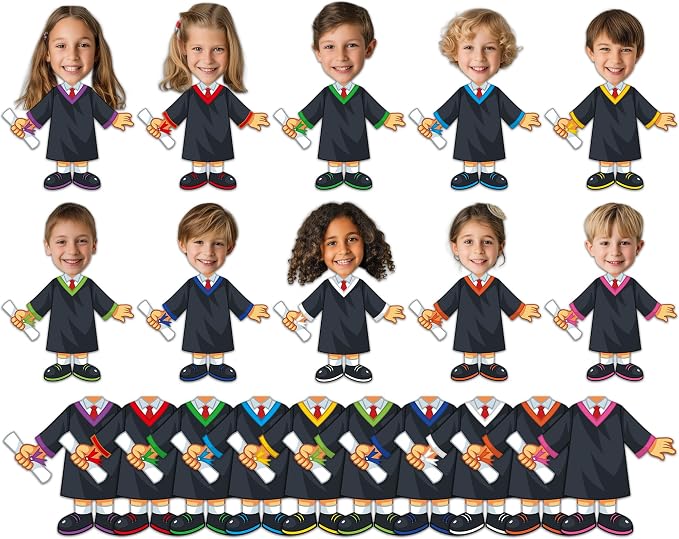 gisgfim 80Pcs Graduation Gown Cutouts Graduation Bulletin Board Decorations