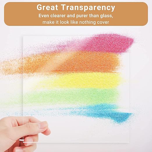 Enoin 4pcs 8 x 10 Inch Clear Acrylic/Plexiglass Sheet 0.060" 1/16 Inch Thick