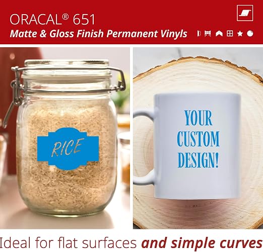 ORACAL 651 Matte Sky Blue Vinyl Durable Roll Easy to Weed Permanent Adhesive