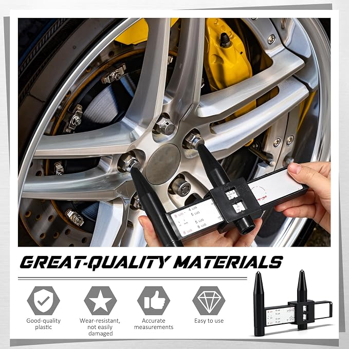 Kingdder 2 Pcs Wheel Stud Rim Bolt Pattern Measuring Tool PCD Ruler Wheel PCD