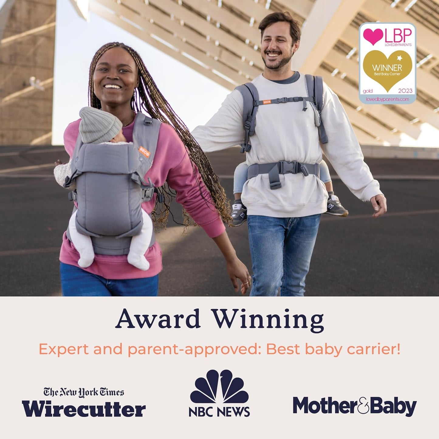 Beco Gemini Baby Carrier from Newborn to Toddler - Certified Ergonomic Newborn Baby Carrier for Infants and Children of 7-35 lbs - M Shape, Adjustable Seat, 100% Cotton (Geo Floral)