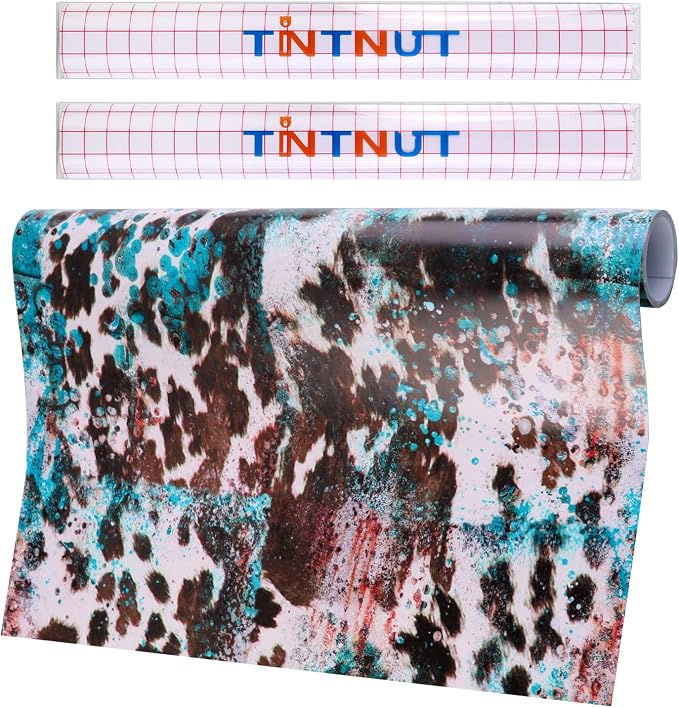 Tintnut Brown Teal Permanent Vinyl Roll 12in x 5ft Cowhide Adhesive Vinyl |