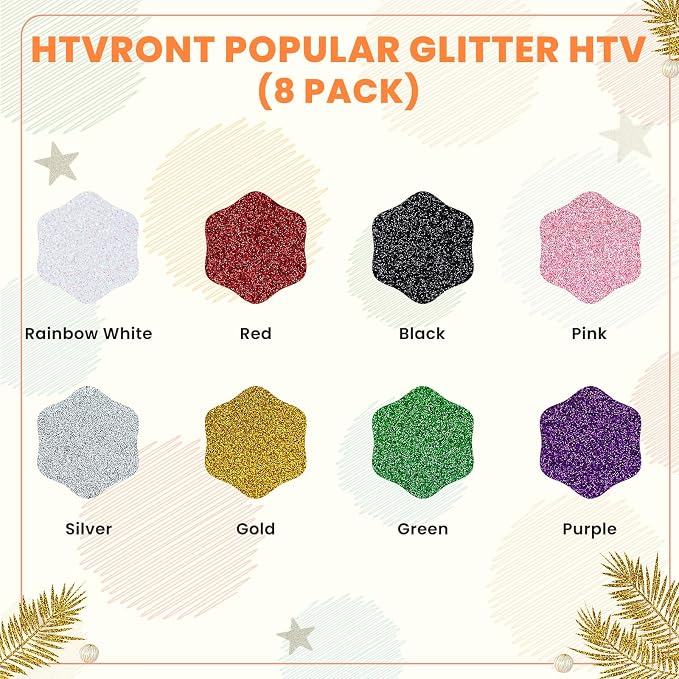 HTVRONT Glitter HTV Vinyl Bundle