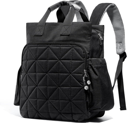SoHo Kenneth Diaper Backpack 6Pc Set Tote Bag, Black