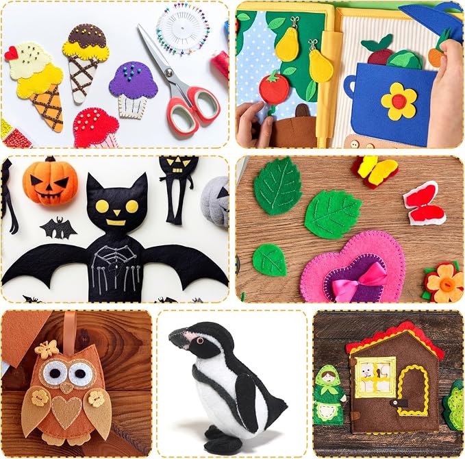 Felt Sheets for Crafts 9PCS 11.8 * 7.9in Wool Stiff Felt Sheets Soft Fabric