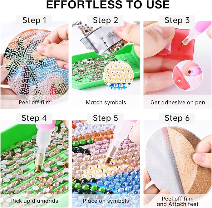 Cat Diamond Art Painting Coasters Kit