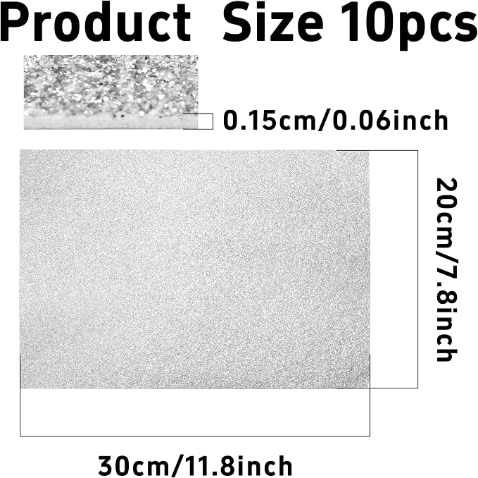 pson 10Pcs 7.8 x 11.8 Inch Shiny Self-Adhesive EVA Foam Sheets