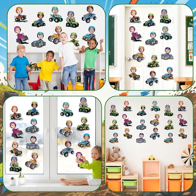 60pcs Automobile Theme DIY Cutouts Racing Car Bulletin Board Decorations Set