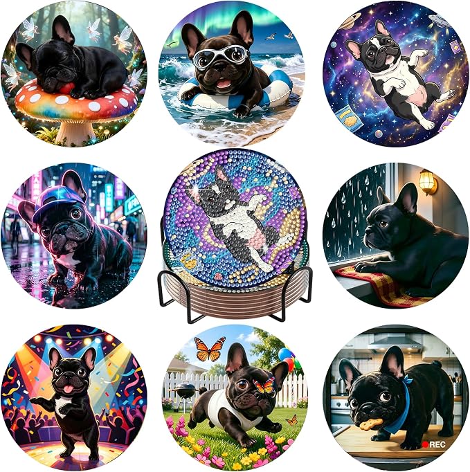 8-Pack Diamond Art Coaster Kit