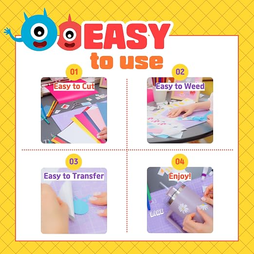 QuuCut SAV Self Adhesive Vinyl Bundle: 25 Pack 12" x 10" Sheets, 15 Assorted