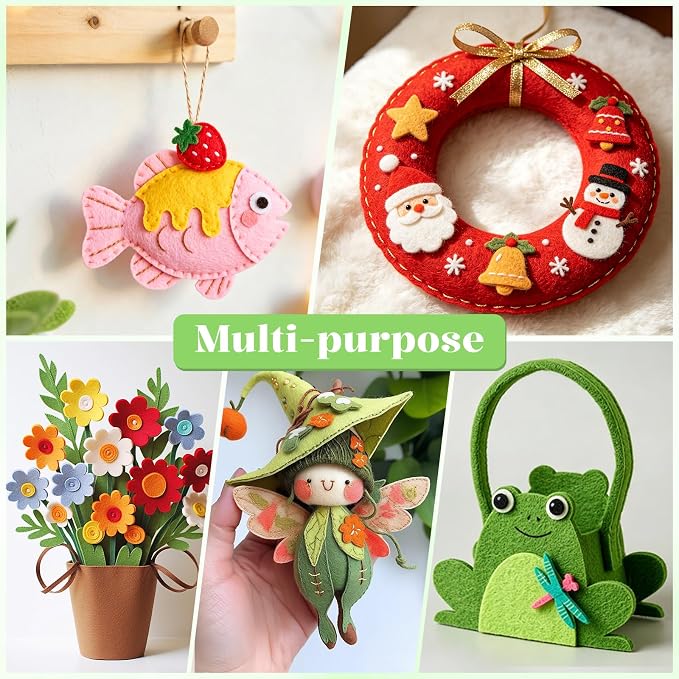 ZUFECY 40Pcs Felt Sheets for Crafts, Crafting Felt Fabric Nonwoven Handcraft