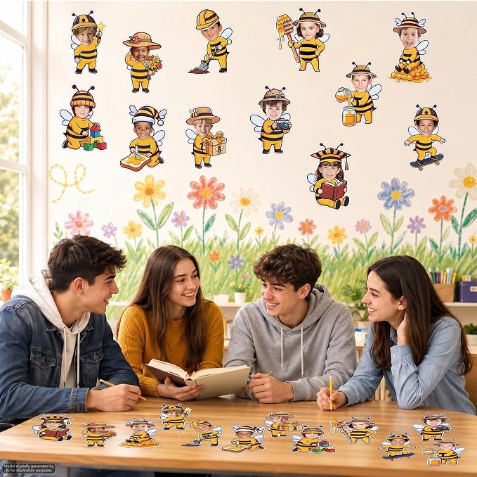 120pcs Bee Theme Cutouts Honey Bee Bulletin Board Decorations Back to School