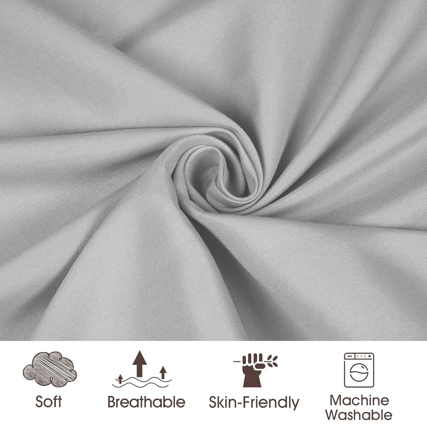 PHF Baby Changing Pad Covers for Boys Girls, 2 Pack Ultra Soft Breathable Microfiber Changing Pad Table Sheets for Most Baby Changing Pads, Grey & Grey