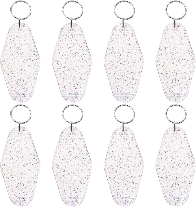 8PCS Motel Keychain Blank Hotel Key Tags Holder
