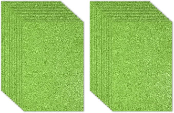 PATIKIL 30Sheets Grass Green EVA Glitter Foam Sheet 11.8 x 7.9 Inch 2mm Thick