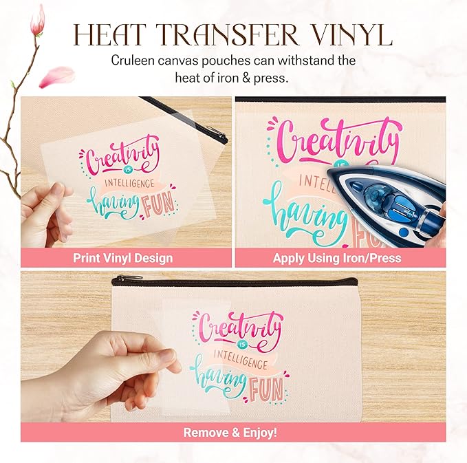 10 PCs Blank canvas Zipper Pouch, Makeup Bags Bulk Pencil Pouch