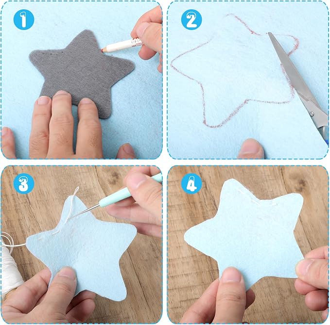 Felt Sheets for Crafts 9PCS 11.8 * 7.9in Wool Stiff Felt Sheets Soft Fabric