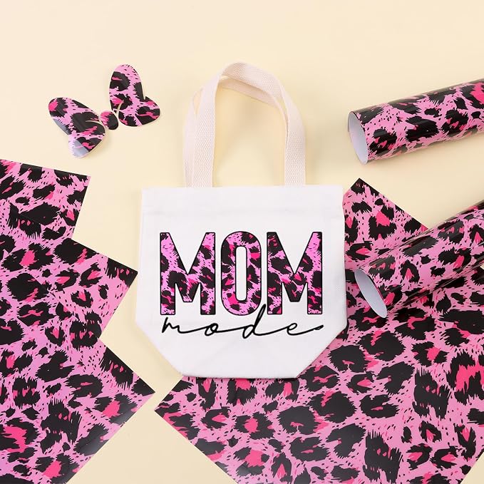 Tintnut Pink Leopard Heat Transfer Vinyl, easy cut & weed, stretch washable