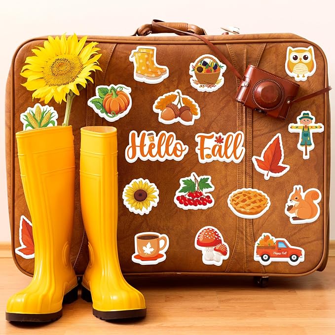 300Pcs Fall Foam Stickers, Cute Self-Adhesive Autumn Thanksgiving Stickers Foam