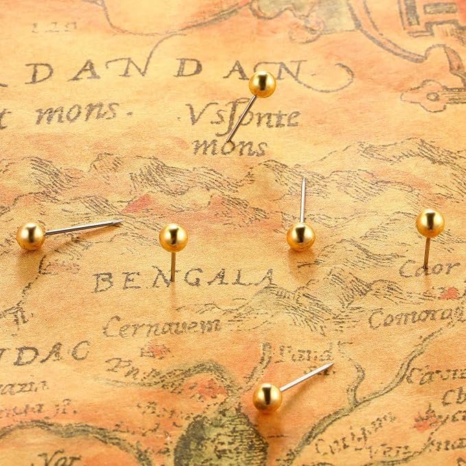 WILLBOND 500 Pack Map Push Pins Map Tacks Small Round Head Push Pins Thumb Tacks