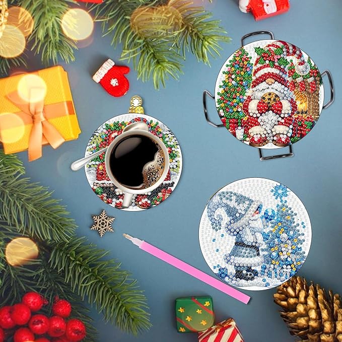 Axquilon Christmas Diamond Art Coasters Kit