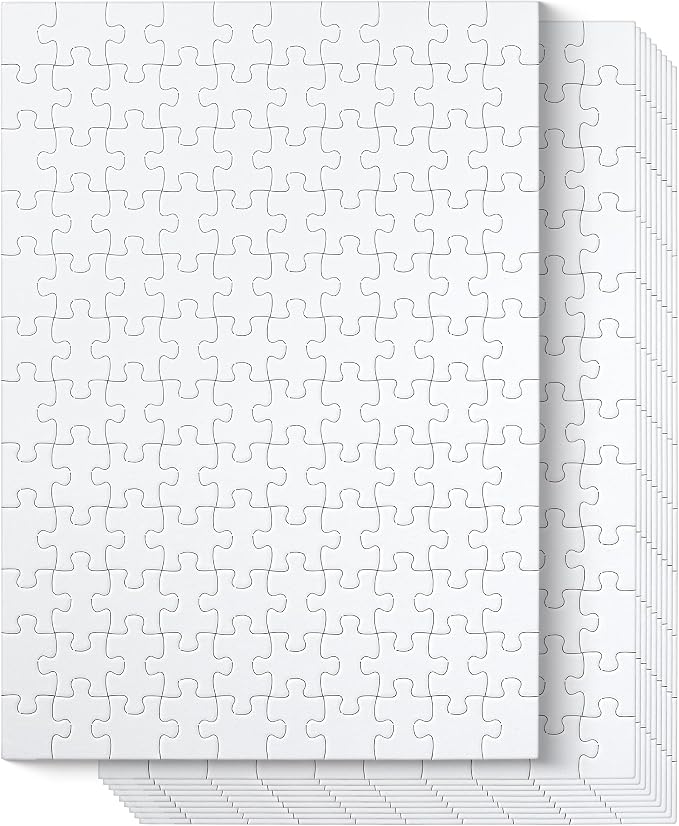 Mr. Pen- Blank Puzzle, 10 Pack, 120 Pieces/Pack, 12.3" x 8.7" | Blank Puzzles