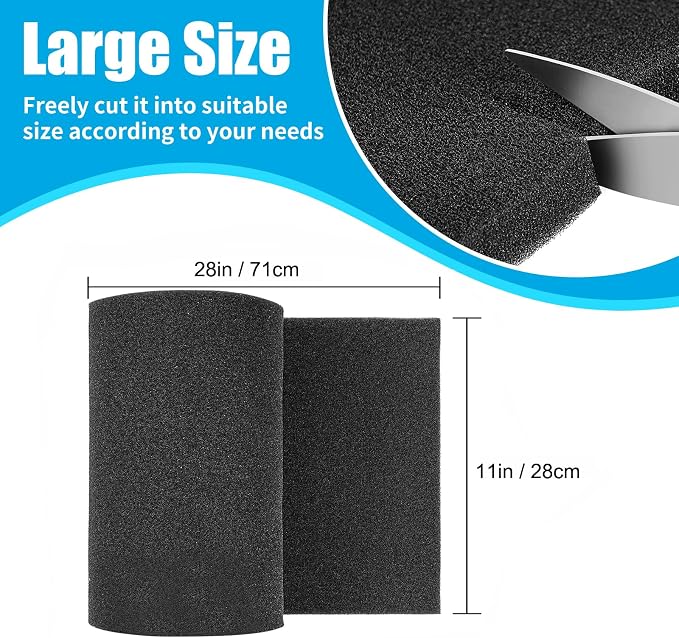 AQUANEAT 2 Pack Aquarium Bio Sponge Filter Media Pad Cut-to-Size Open Cell Foam