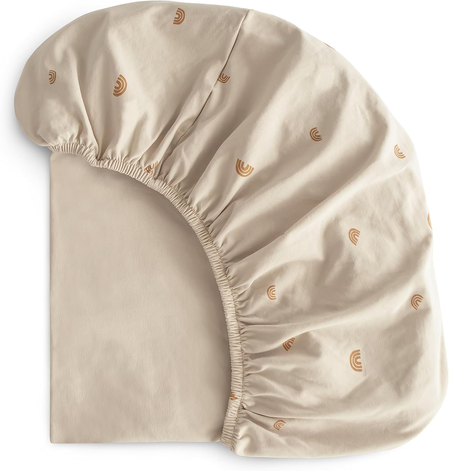mushie Stretchy & Soft Bassinet Crib Sheet | Fitted 16" x 30" (Rainbows)