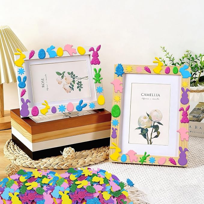 Foam Stickers, 7 Sheets 3D Glitter Foam Easter Stickers