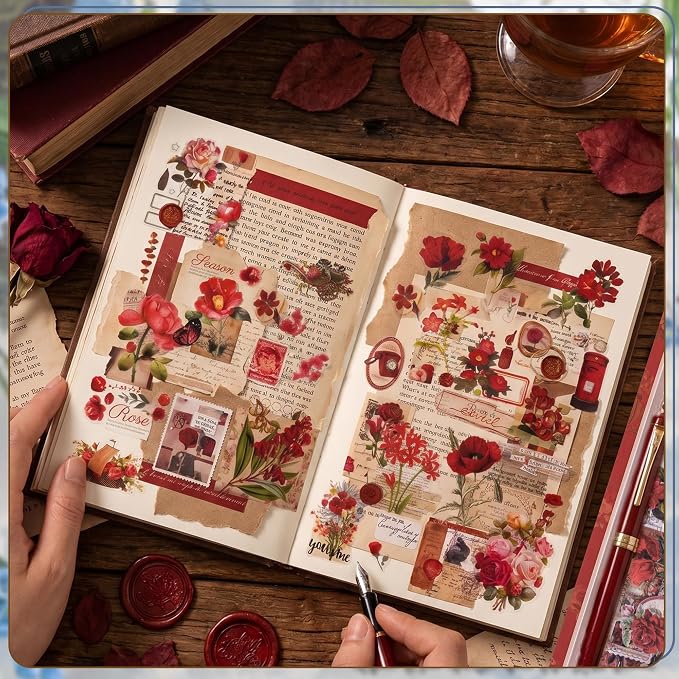 555Pcs Flower Stickers Journal Vintage Scrapbook Floral Plant Sticker | Flower