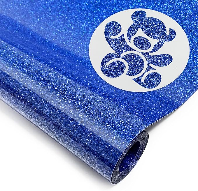 DUEUIOE Blue Glitter HTV Heat Transfer Vinyl Roll