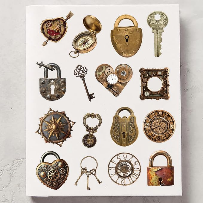 50 PCS Retro Mechanical Stickers