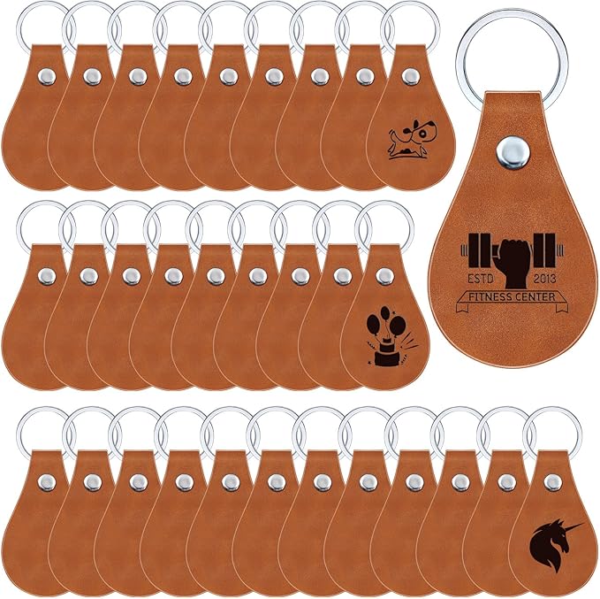 Taiyin 30 Pcs Leather Key Fob Kit