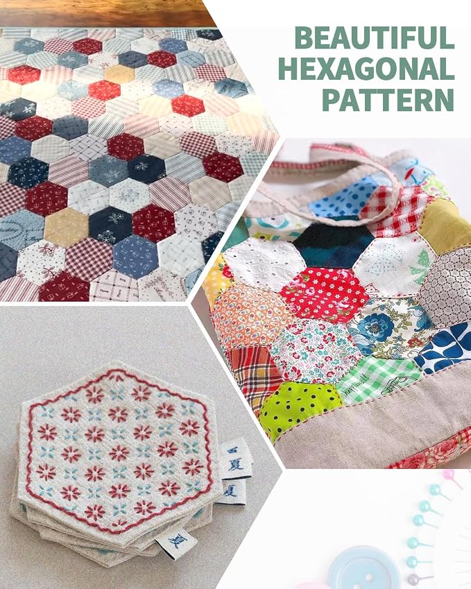 6 PCS Hexagon Templates Quilting 1", Acrylic Quilting Templates