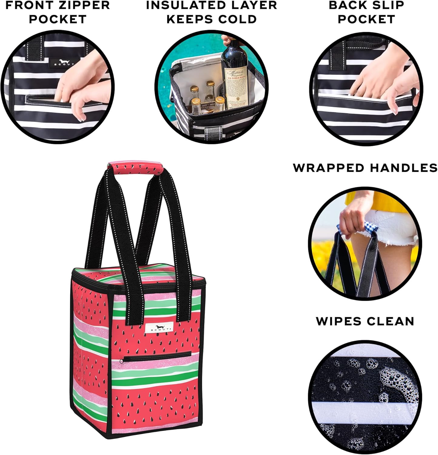 SCOUT Pleasure Chest - Soft, Lightweight, Insulated Cooler, Fits 5 Wine Bottles, Cooler for Beach, Pool, Boat, and Picnics