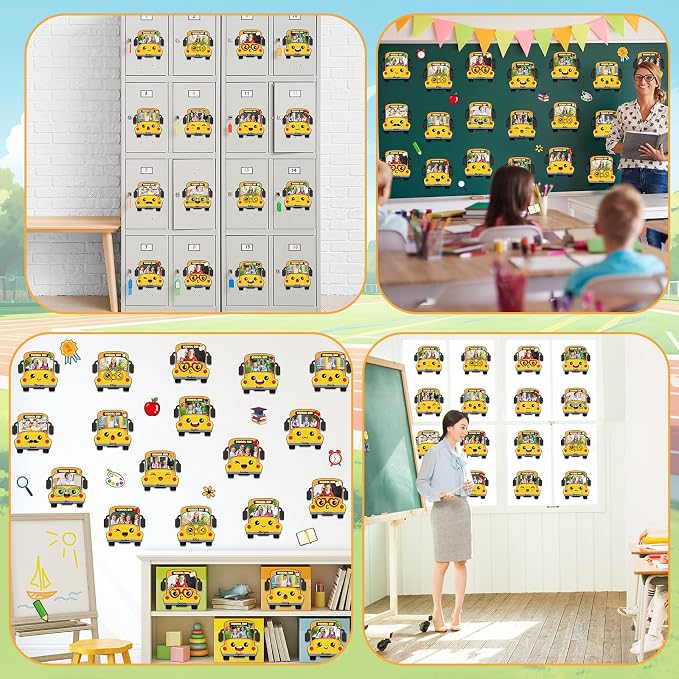 gisgfim 80Pcs School Bus Cutouts Back to School Decorations Bulletin Board
