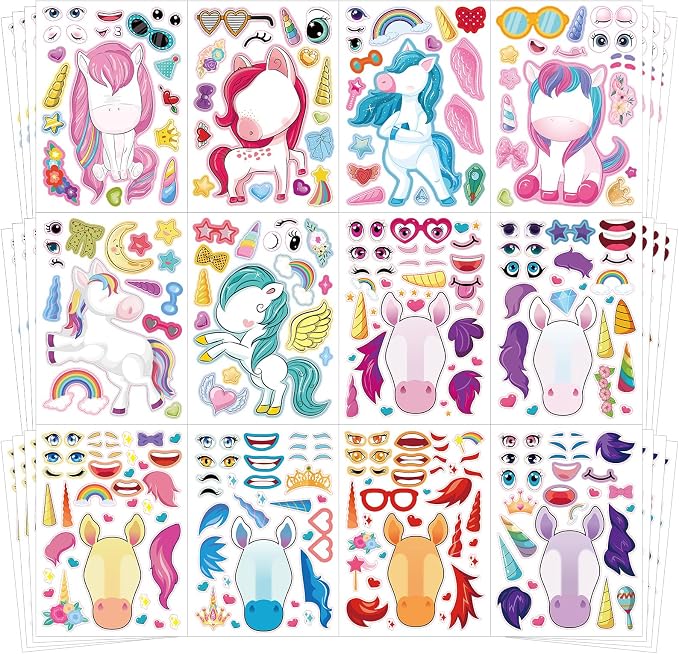 48 Sheets Create Unicorn of Dreams Stickers, Make Your Own Stickers