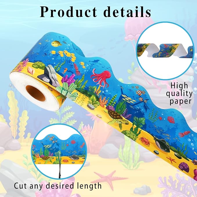 69Ft Ocean Bulletin Board Borders Summer Under The Sea Trimmer Stickers Fish