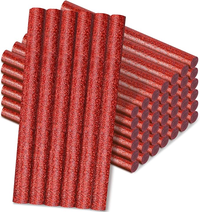 Manarty Glitter Red Hot Glue Stick, Adhesive EVA Glue Sticks Standard