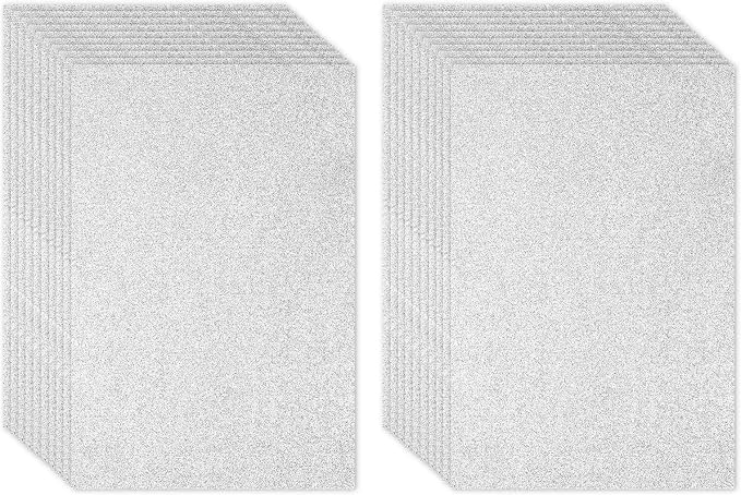 PATIKIL Silver Shiny EVA Glitter Foam Sheet 16x12 Inch 2mm Thick