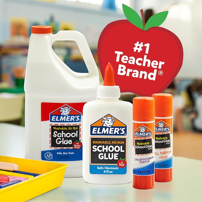 Elmer's Clear Liquid School Glue, 1 Gallon, #1 Teacher Brand