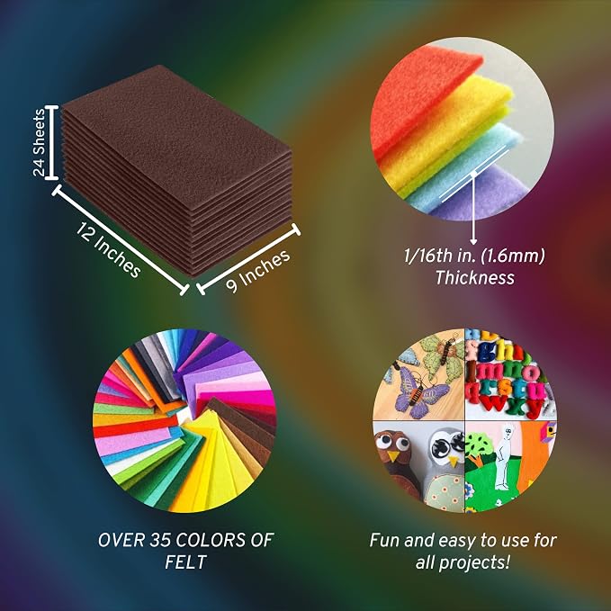 FabricLA Acrylic Felt Sheets for Crafts